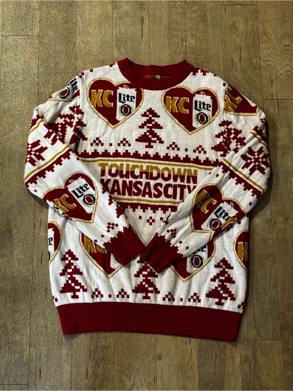 Kansas City Chiefs x Miller Lite Holiday Sweater Size Large